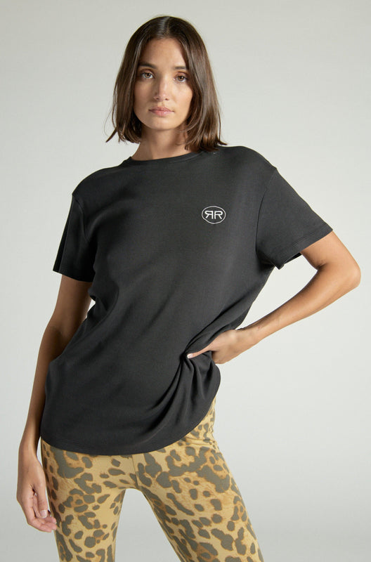 OVERSIZED TEE - FADED BLACK WITH EMBROIDERY
