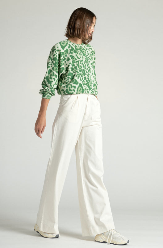 WIDE DRESS PANT WITH PLEAT - DIRTY WHITE